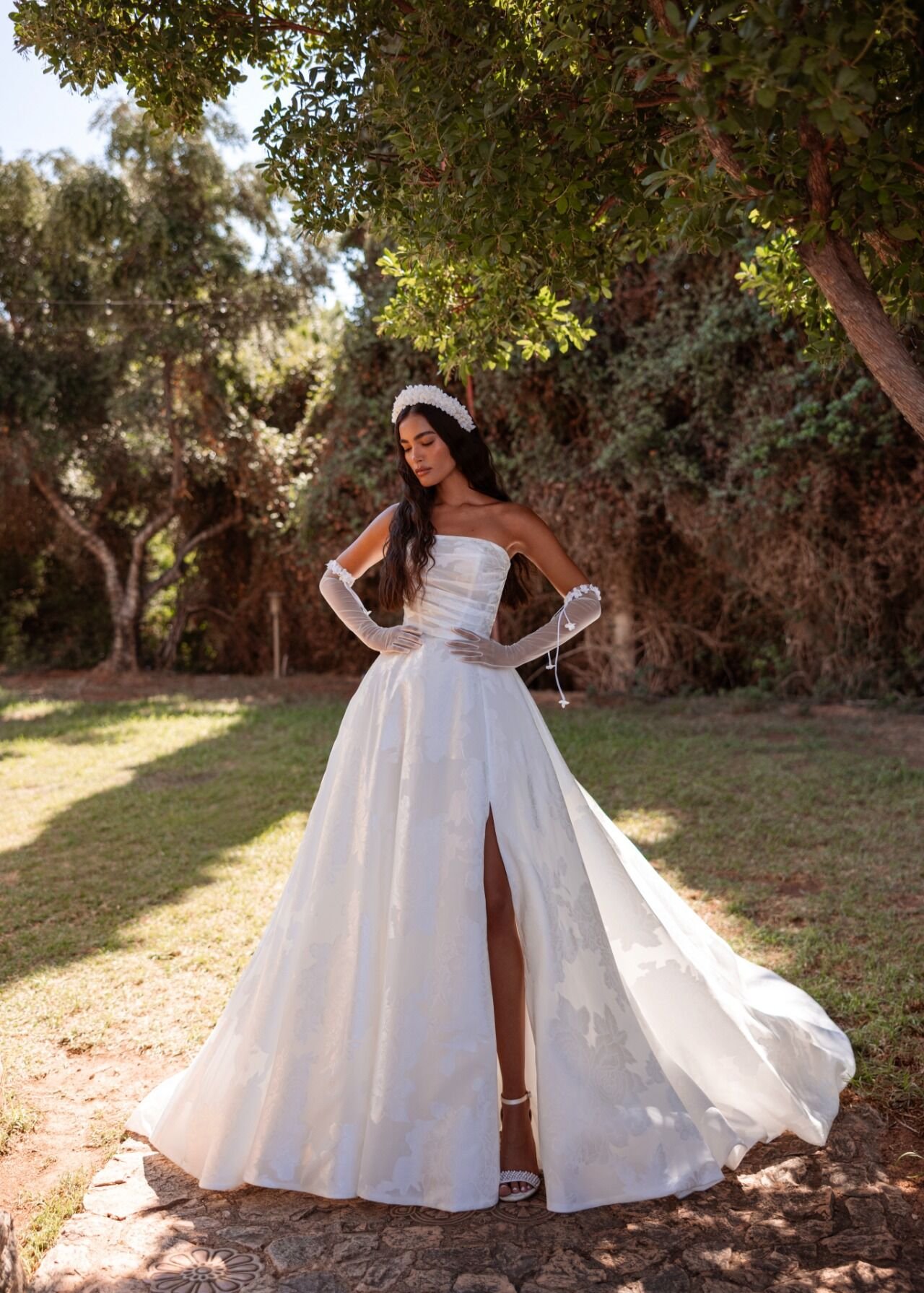 Vestido noiva brocado Cosmobella (8284)