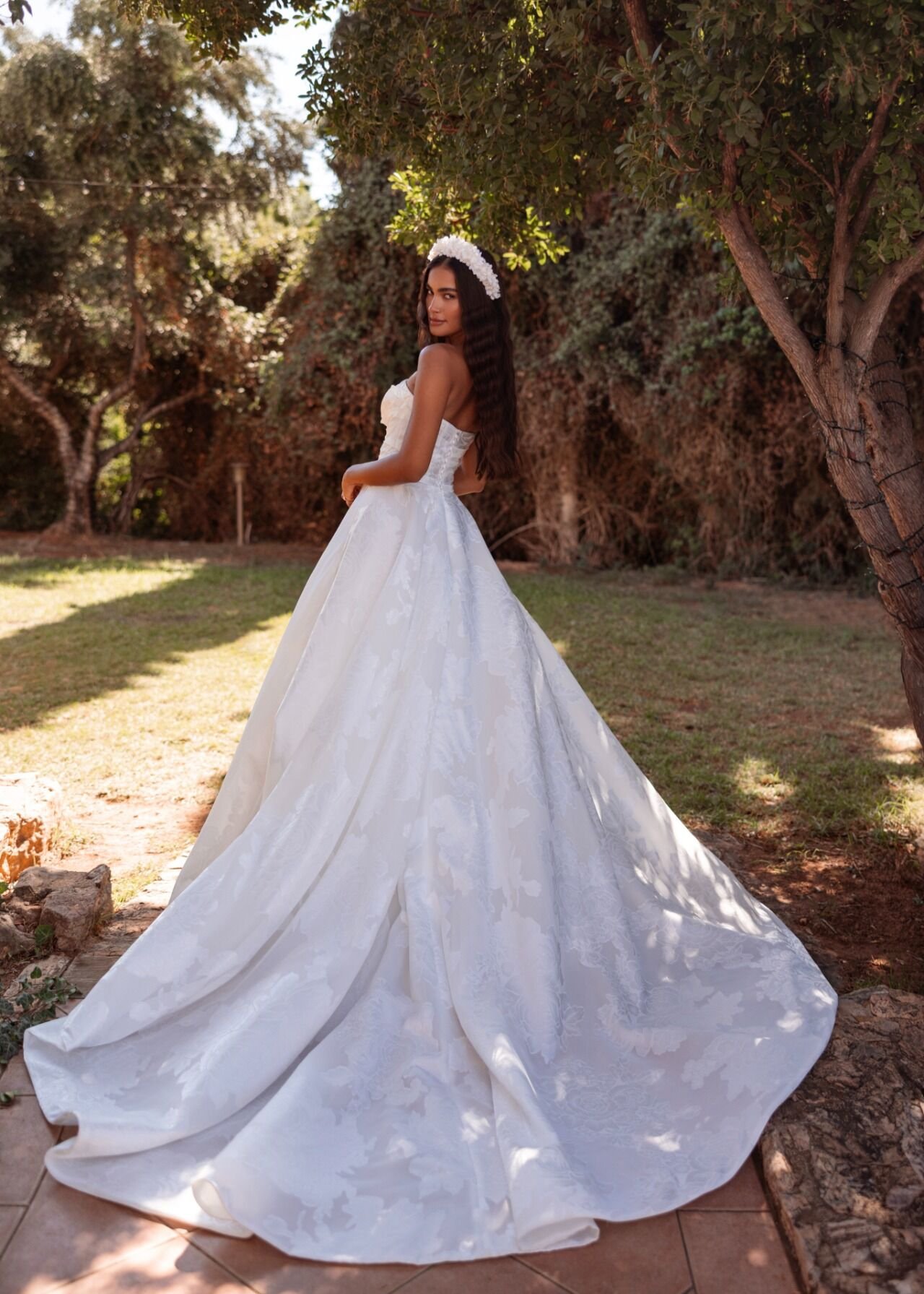 Vestido noiva brocado Cosmobella (8284)